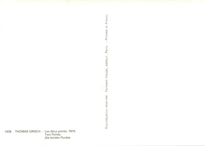 Les deux points, 1970 by Thomas Grisch - 4 X 6 Inches (10 Postcards)