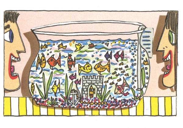 A Fish Called Swimo by James Rizzi - 4 X 6 Inches (10 Postcards)