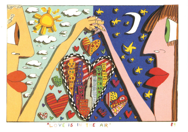 L'amour est dans l'air by James Rizzi - 4 X 6 Inches (10 Postcards)