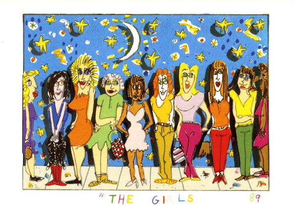 Les filles by James Rizzi - 4 X 6 Inches (10 Postcards)
