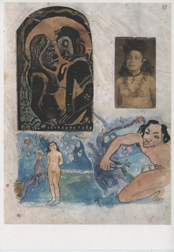 Hina, Tefatou et Hiro by Paul Gauguin - 4 X 6 Inches (10 Postcards)