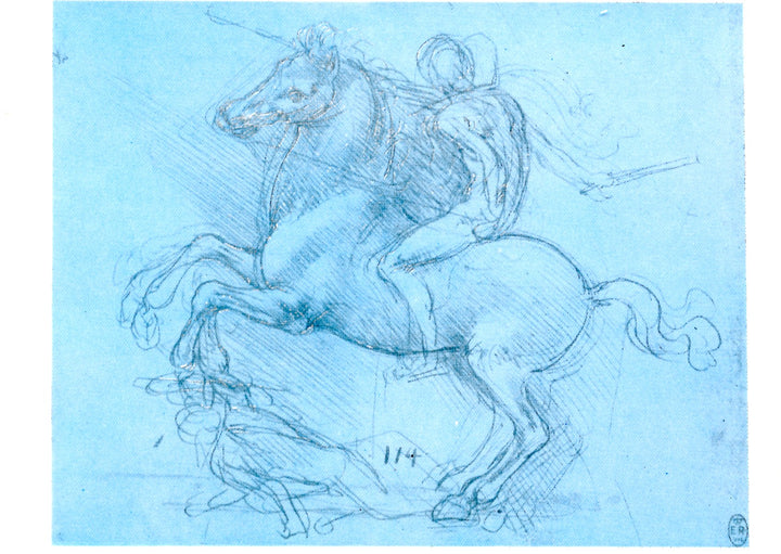 Cavalier PiÃ©tinant un Ennemi by LÃ©onard de Vinci - 4 X 6 Inches (10 Postcards)