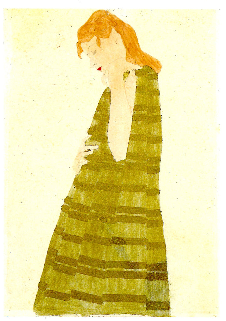 Femme en Cape Dorée by Egon Schiele - 4 X 6 Inches (10 Postcards)