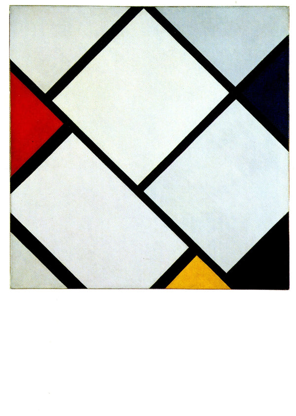 Losange rouge, jaune et bleu by Piet Mondrian - 4 X 6 Inches (10 Postcards)