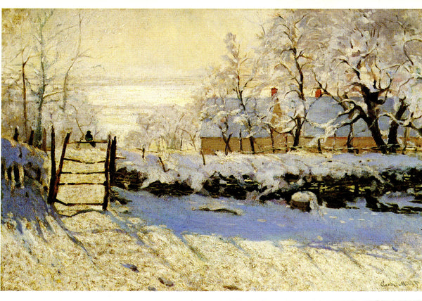 印象派　Claude Monet 【La Pie】　高級複製画 La Pie, 1869 by Claude Monet - 4 X 6 Inches (10 Postcards