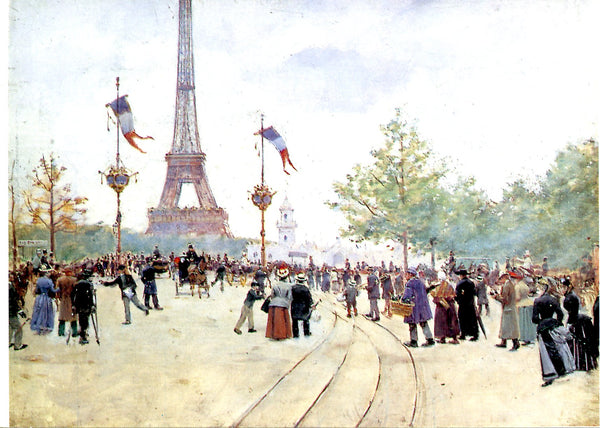 Entrée de l'exposition universelle, 1889 by Jean Béraud - 4 X 6 Inches (10 Postcards)