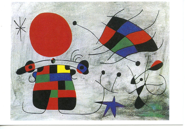 Le sourire aux ailes flamboyantes by Joan Miro - 4 X 6 Inches (10 Postcards)