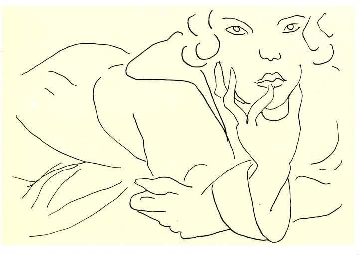 Figure allongée, tête dans la main, 1929 by Henri Matisse - 4 X 6 Inches (10 Postcards)
