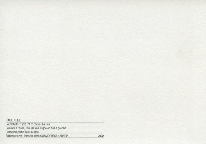 Der Schritt by Paul Klee - 4 X 6 Inches (10 Postcards)