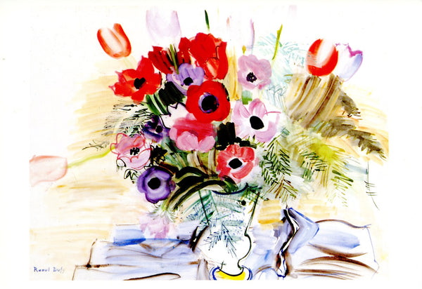 Anémones et Tulipes, 1942 by Raoul Dufy - 4 X 6 Inches (10 Postcards)