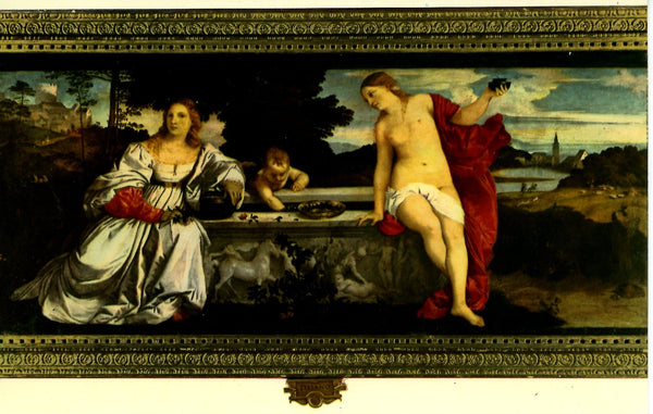 Amour Sacré et Amour Profane by Tiziano Vecellio - 4 X 6 Inches (10 Postcards)