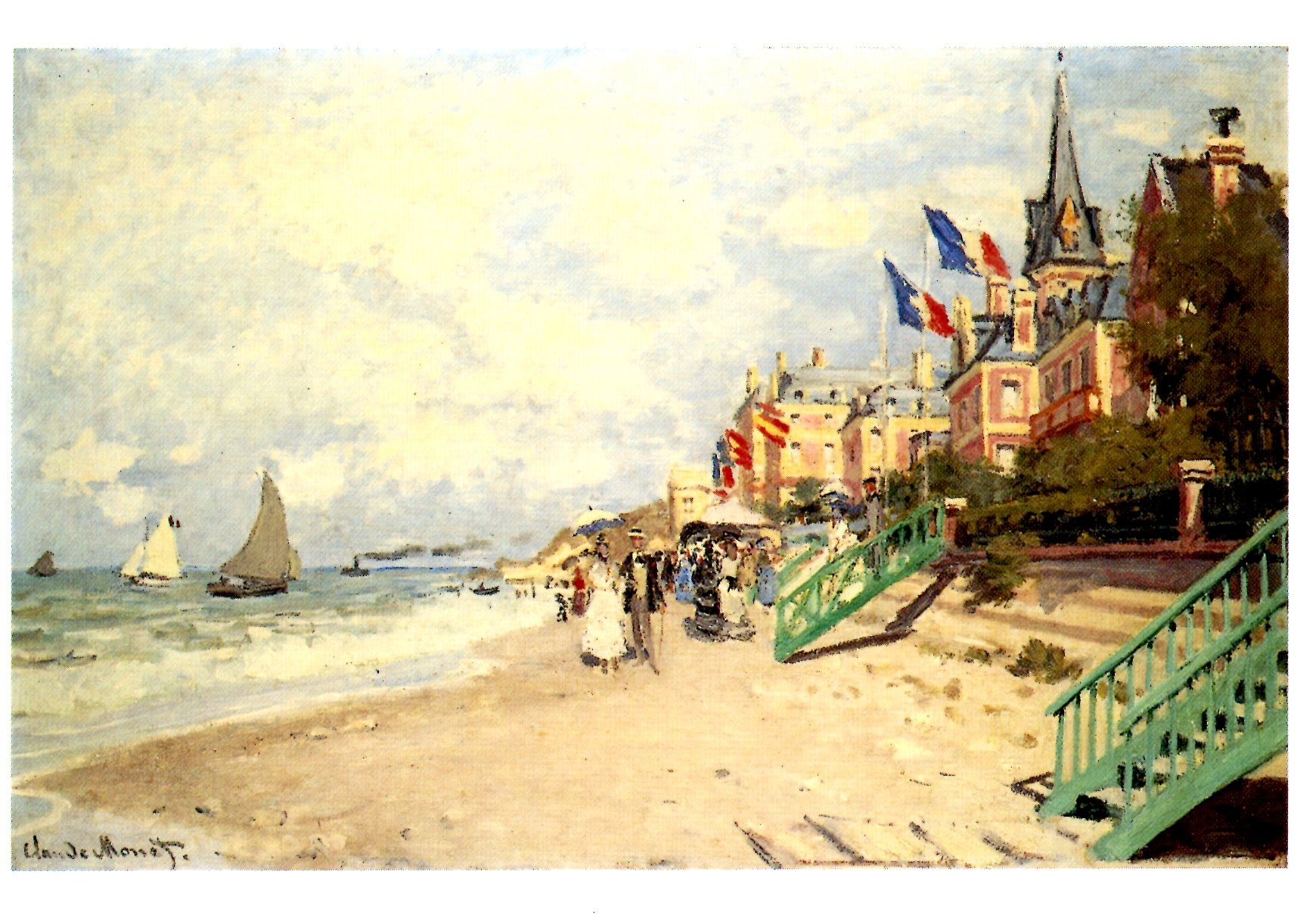 La Plage à Trouville, 1890 by Claude Monet - 4 X 6 Inches (10 Postcard ...