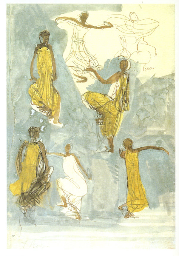 Danseuses Cambodgiennes by Auguste Rodin - 4 X 6 Inches (10 Postcards)