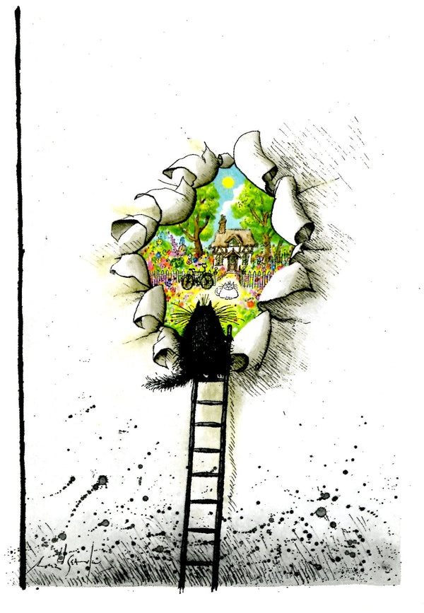 Happy Ending by Ronald Searle - 4 X 6 Inches (10 Postcards)