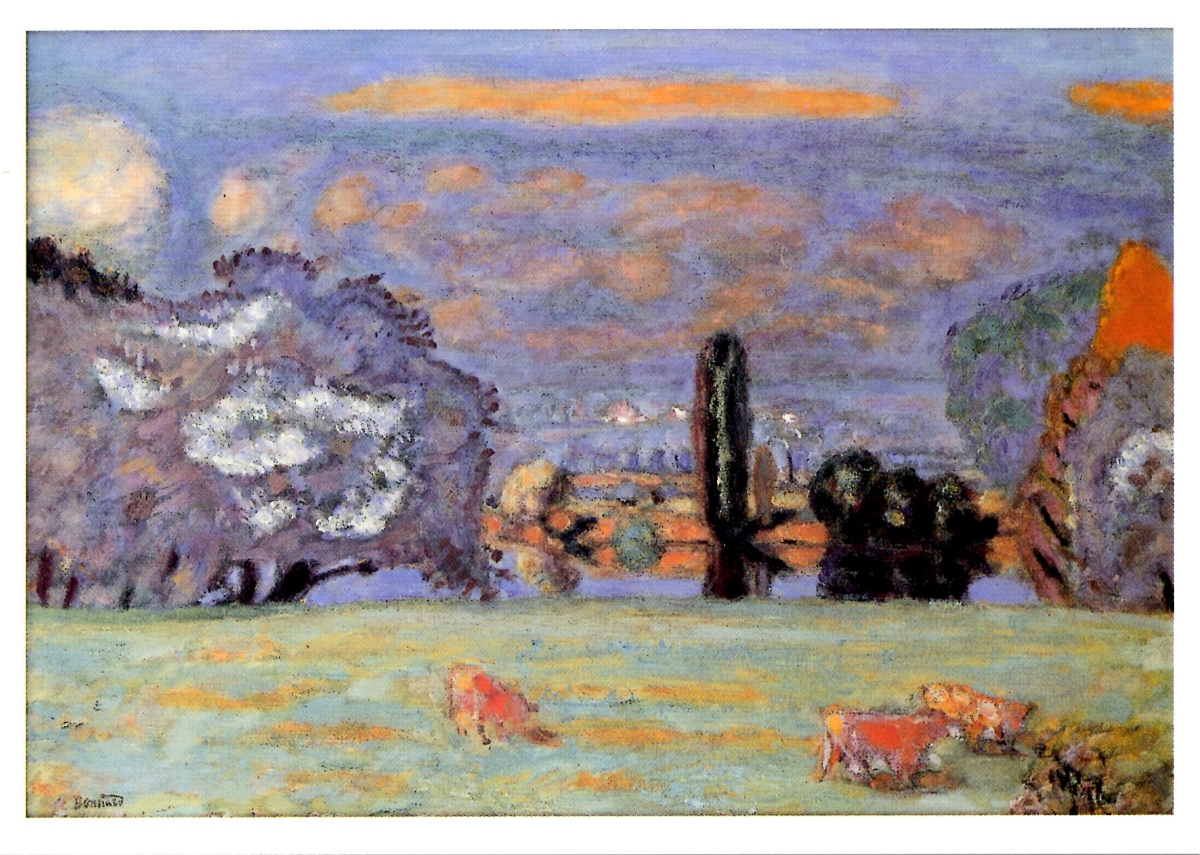 Bonnard Four Le pâturage aux vaches rouges, 1913 by Pierre Bonnard - 4 X 6 Inches ...