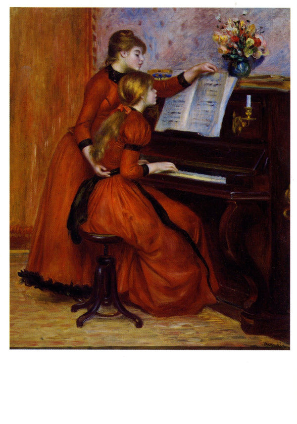 Jeune fille au piano by Pierre Auguste Renoir - 4 X 6 Inches (10 Postcards)