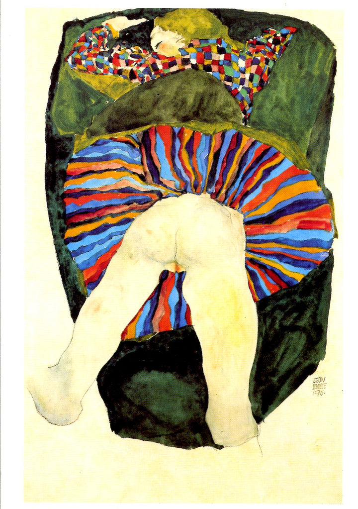 Femme à Demi Nue Etendue, 1911 by Egon Schiele - 4 X 6 Inches (10 Postcards)