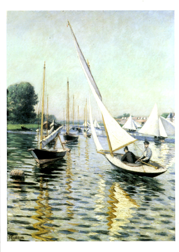Régate à Argenteuil, 1893 by Gustave Caillebotte  - 4 X 6 Inches (10 Postcards)