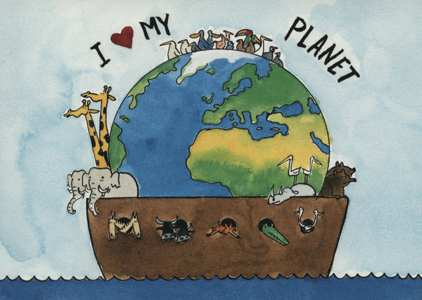 I Love my Planet by Michel Cambon - 4 X 6 Inches (10 Postcards)