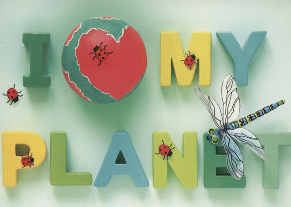 I Love my Planet by Soizic Landais - 4 X 6 Inches (10 Postcards)