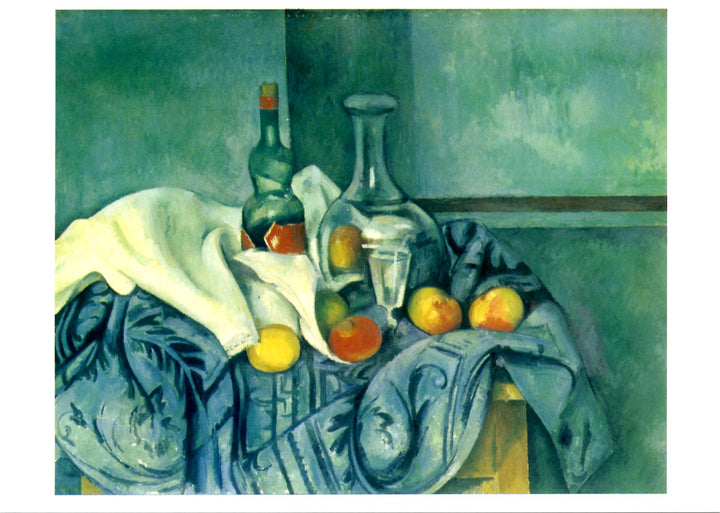 Nature morte à la bouteille de sirop de menthe et tapis bleu by Paul Cézanne - 4 X 6 Inches (10 Postcards)