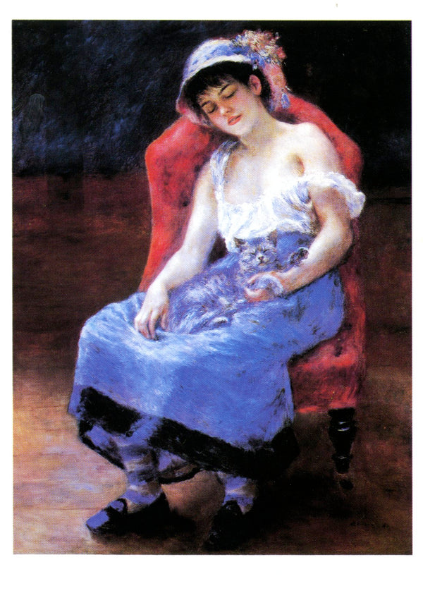 Jeune fille endormie by Pierre Auguste Renoir - 4 X 6 Inches (10 Postcards)