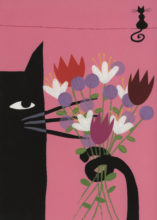 Le Chat et le Bouquet by Charlotte Gastaut - 4 X 6 Inches (10 Postcards)