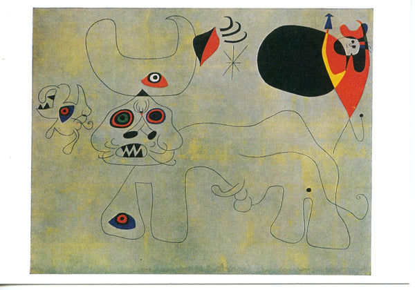 Course de taureaux by Joan Miro - 4 X 6 Inches (10 Postcards)