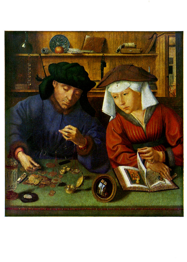 Le prêteur et sa femme, 1514 by Quentin Metsys - 4 X 6 Inches (10 Postcards)