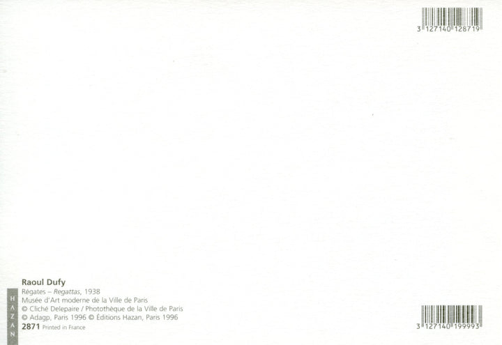 Régates, 1938 by Raoul Dufy - 4 X 6 Inches (10 Postcards)