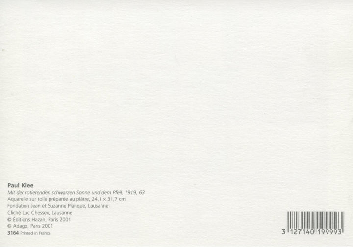 Mit der Rotierenden Schwarzen Sonne und dem Pfeil by Paul Klee - 4 X 6 Inches (10 Postcards)