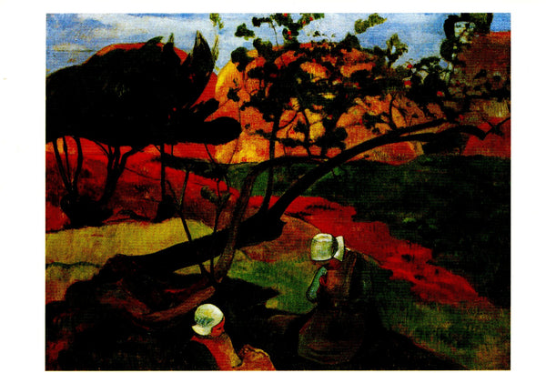 Paysage aux Deux Bretonnes, 1889 by Paul Gauguin - 4 X 6 Inches (10 Postcards)
