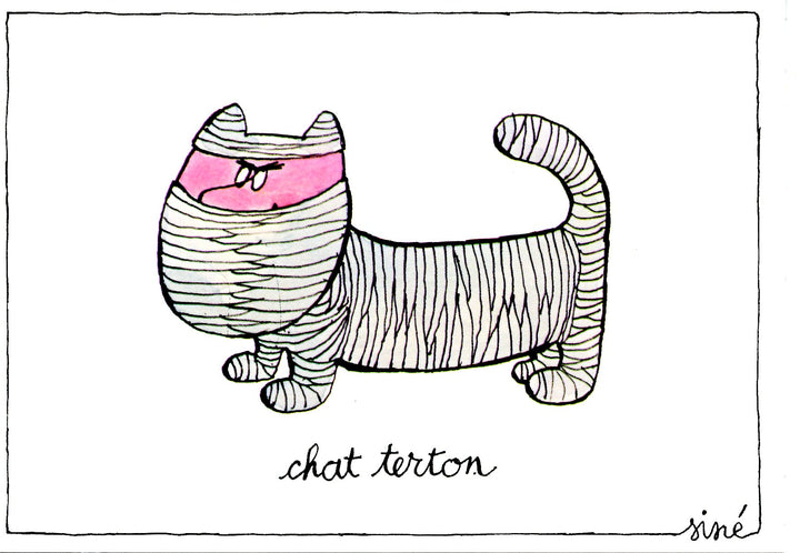 Chat Terton by Siné - 4 X 6 Inches (10 Postcards)