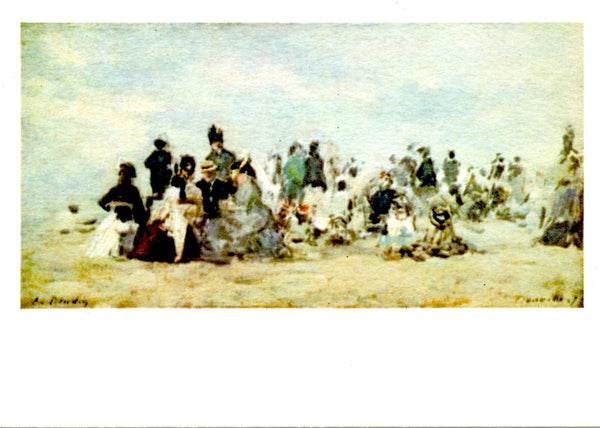 La plage de Trouville, 1875 by Eugène Boudin  - 4 X 6 Inches (10 Postcards)