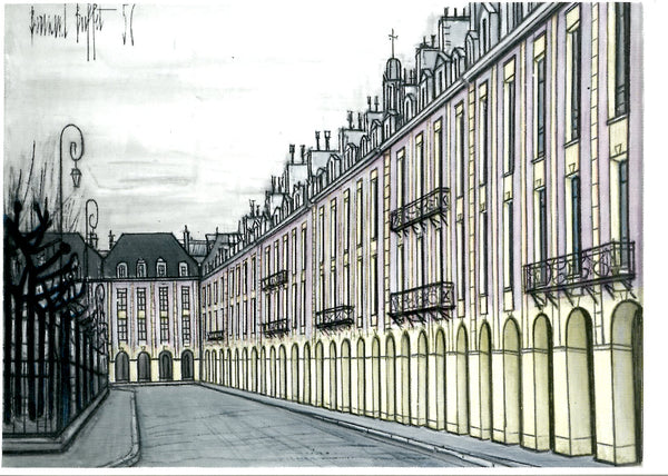 Paris, La place des Vosges by Bernard Buffet - 4 X 6 Inches (10 Postcards)