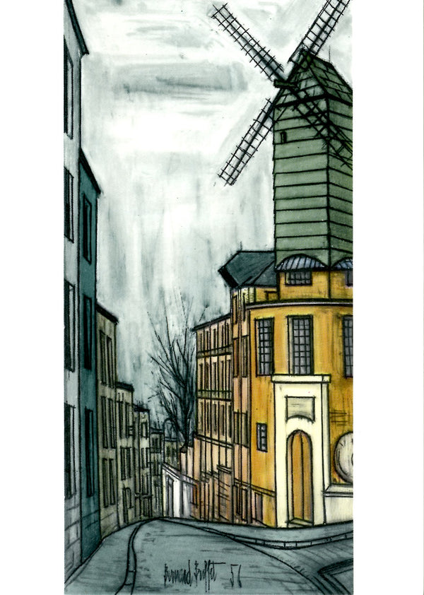 Paris, Le Moulin de la Galette by Bernard Buffet - 4 X 6 Inches (10 Postcards)