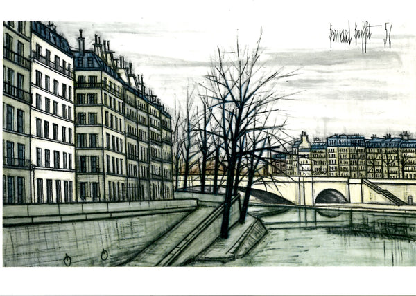 Paris, Le Pont de la Tournelle by Bernard Buffet - 4 X 6 Inches (10 Postcards)