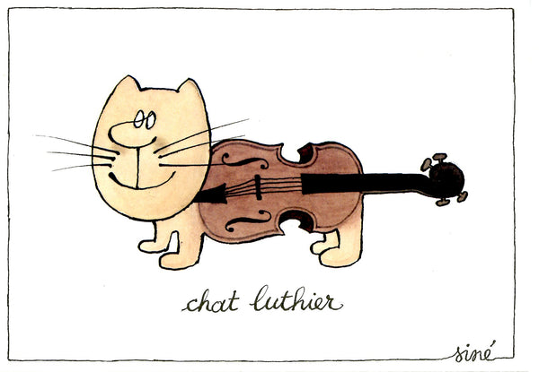 Chat Luthier, 1981 by Siné - 4 X 6 Inches (10 Postcards)
