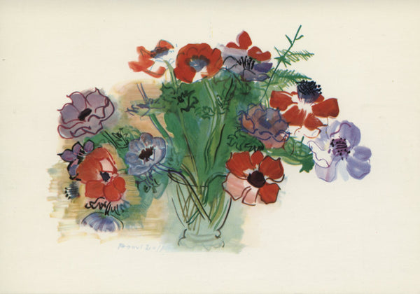 Anémones by Raoul Dufy - 4 X 6 Inches (10 Postcards)