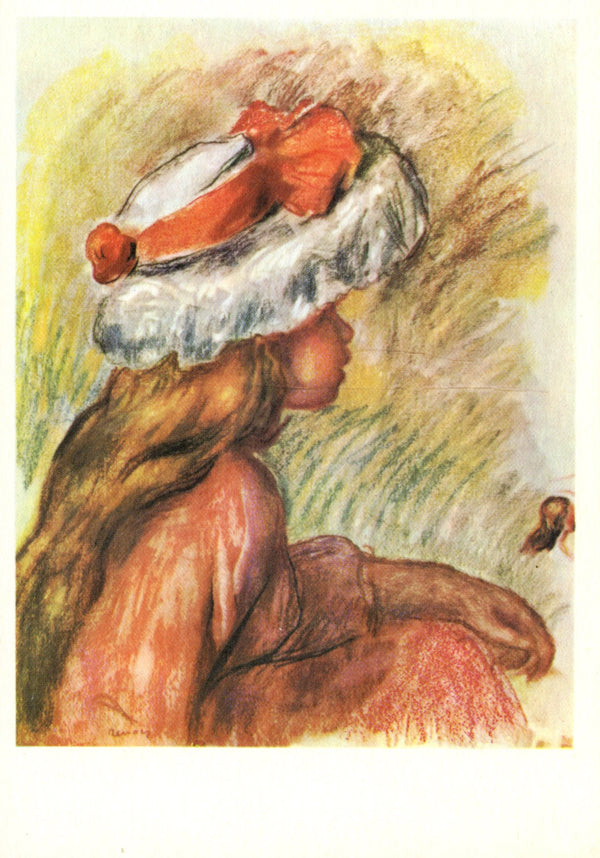 Petite fille au chapeau by Pierre Auguste Renoir - 4 X 6 Inches (10 Postcards)