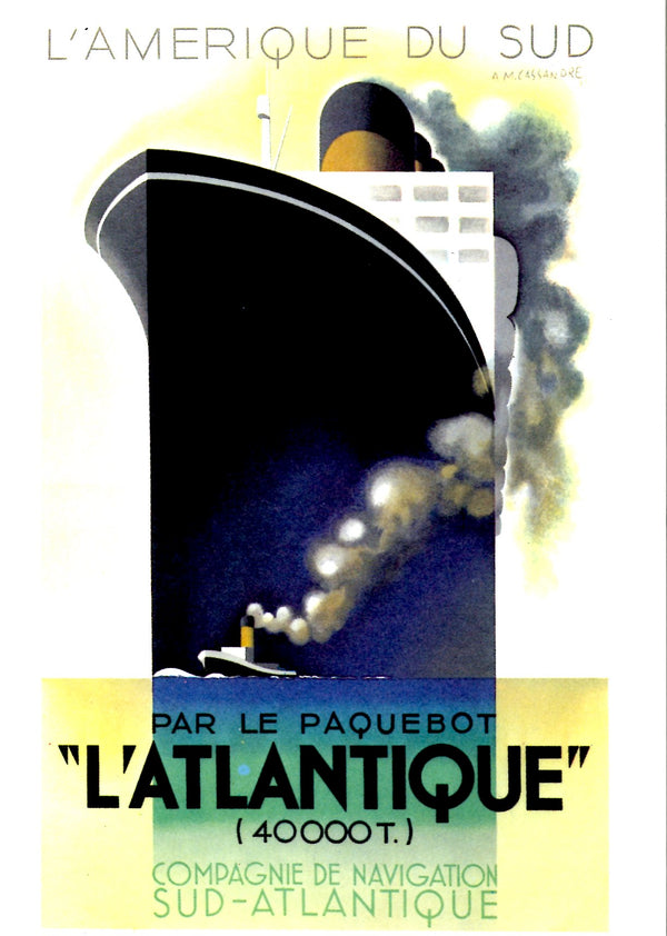 L'Atlantique by Cassandre - 4 X 6 Inches (10 Postcards)