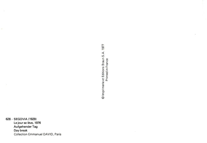 Le Jour se Lève, 1976 by Andrès Segovia - 4 X 6 Inches (10 Postcards)
