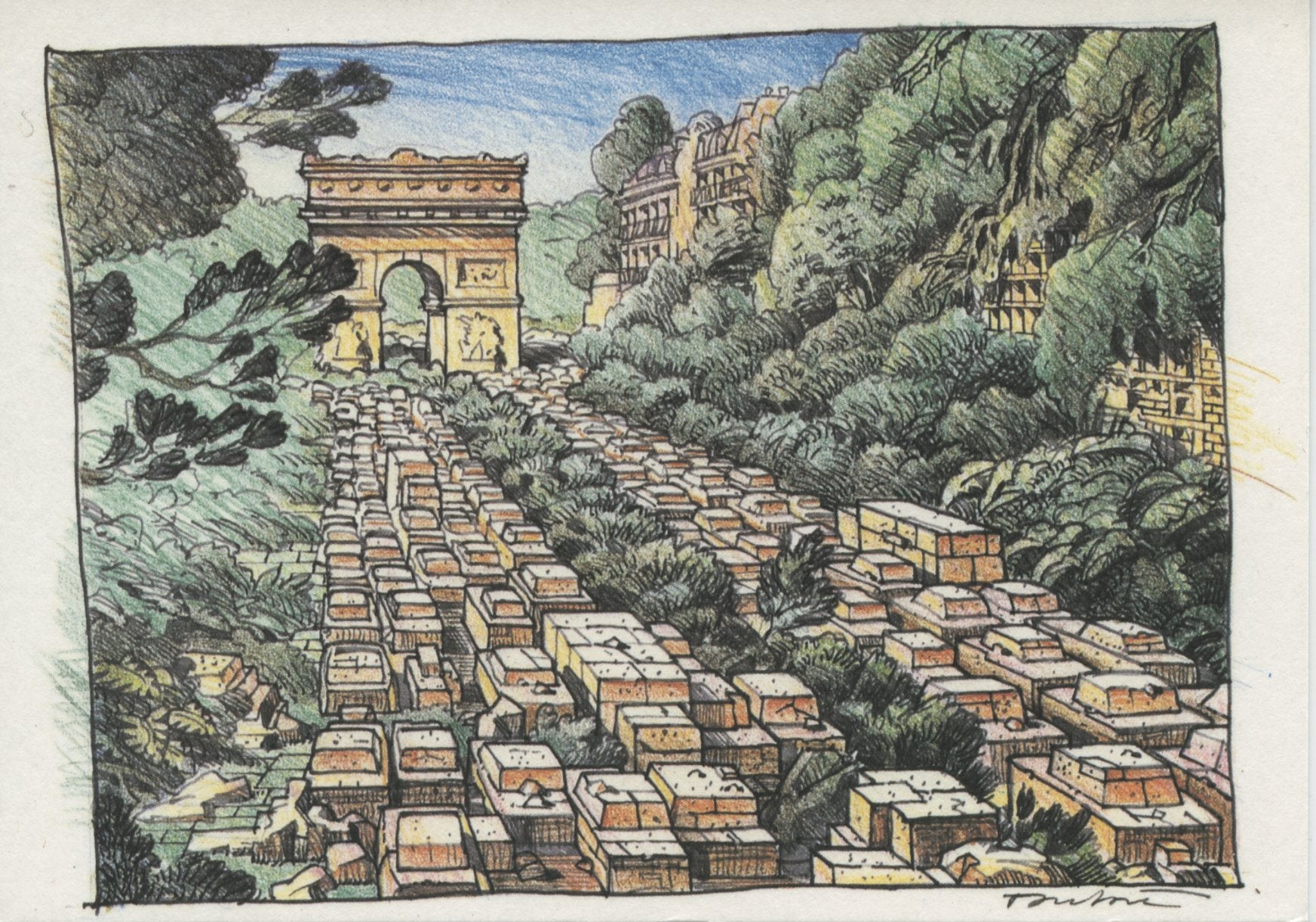 Triomphe Avenue by Michel Dubré - 4 X 6 Inches (10 Postcards ...