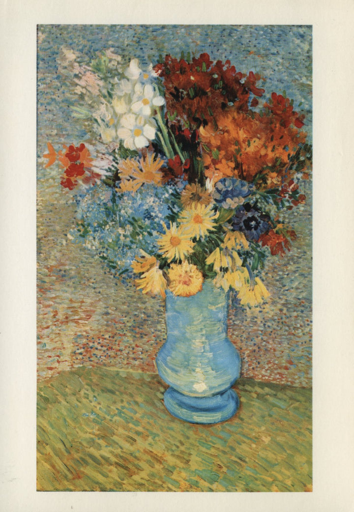 Fleurs dans un Vase Bleu by Vincent Van Gogh - 4 X 6 Inches (10 Postcards)