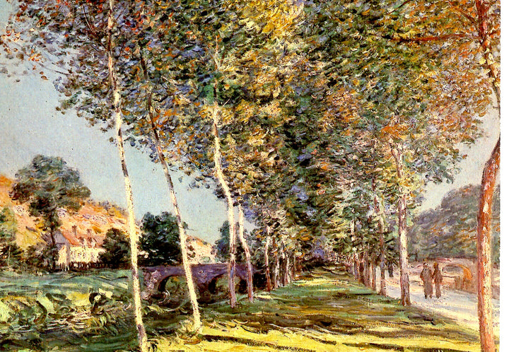 Allée des Peupliers aux Environs de Moret, 1892 by Alfred Sisley - 4 X 6 Inches (10 Postcards)