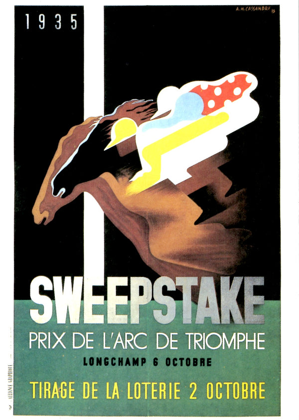 Sweepstake by Cassandre - 4 X 6 Inches (10 Postcards)