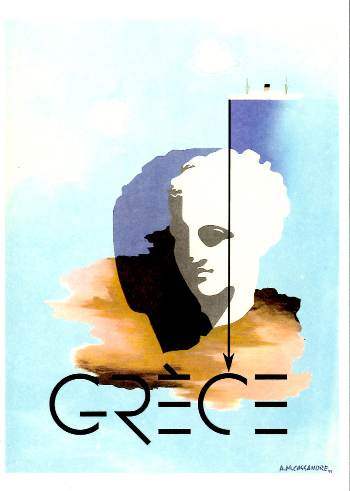 Grèce, 1933 by Cassandre - 4 X 6 Inches (10 Postcards)