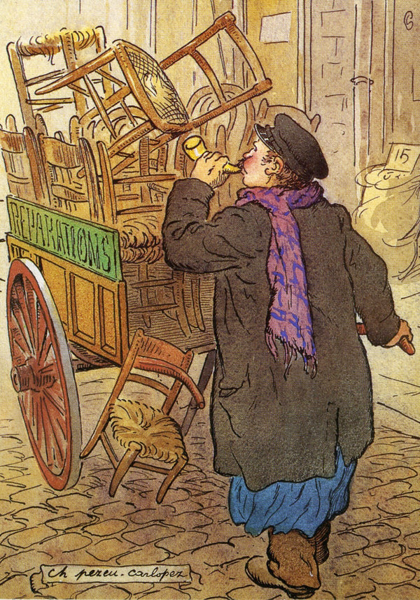 Le rempailleur de chaises, 1909 by Pezeu Carlopez - 4 X 6 Inches (10 Postcards)