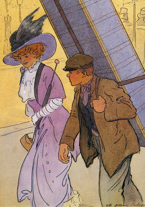 Le porteur de cartons à chapeaux, 1909 by Pezeu Carlopez - 4 X 6 Inches (10 Postcards)