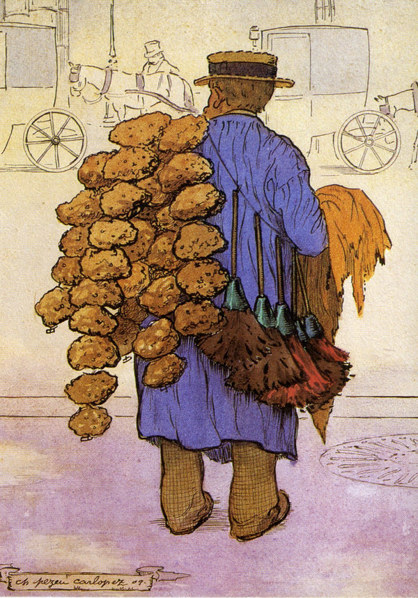 Eponges, plumeaux, 1909 by Pezeu Carlopez - 4 X 6 Inches (10 Postcards)